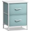 imageSorbus Nightstand with 2 Drawers  Kids Bedside Furniture End Table Night Stand  Steel Frame Wood Top ampamp Easy Pull Fabric Bins  Dresser ampamp Chest for Home Bedroom Accessories Office ampamp Dorm 2 PackAqua