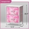imageSorbus Nightstand with 2 Drawers  Kids Bedside Furniture End Table Night Stand  Steel Frame Wood Top ampamp Easy Pull Fabric Bins  Dresser ampamp Chest for Home Bedroom Accessories Office ampamp Dorm 2 PackPink Tiedye