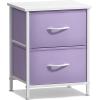 imageSorbus Nightstand with 2 Drawers  Kids Bedside Furniture End Table Night Stand  Steel Frame Wood Top ampamp Easy Pull Fabric Bins  Dresser ampamp Chest for Home Bedroom Accessories Office ampamp Dorm 2 PackPurple