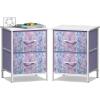 imageSorbus Nightstand with 2 Drawers  Kids Bedside Furniture End Table Night Stand  Steel Frame Wood Top ampamp Easy Pull Fabric Bins  Dresser ampamp Chest for Home Bedroom Accessories Office ampamp Dorm 2 PackPurple Tiedye