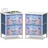 imageSorbus Nightstand with 2 Drawers  Kids Bedside Furniture End Table Night Stand  Steel Frame Wood Top ampamp Easy Pull Fabric Bins  Dresser ampamp Chest for Home Bedroom Accessories Office ampamp Dorm 2 PackBlue Tiedye
