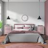 imageSorbus Nightstand with 2 Drawers  Kids Bedside Furniture End Table Night Stand  Steel Frame Wood Top ampamp Easy Pull Fabric Bins  Dresser ampamp Chest for Home Bedroom Accessories Office ampamp Dorm 2 PackPink