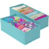 imageSorbus Set of 4 Foldable Drawer Dividers Storage Boxes Closet Organizers Under Bed Organizer BlackAqua