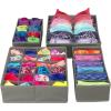 imageSorbus Set of 4 Foldable Drawer Dividers Storage Boxes Closet Organizers Under Bed Organizer BlackGray