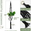imageSorbus Macrame Plant Hanger 6 Pack Indoor Outdoor Hanging Plant Pots Cotton Rope Elegant for Home Patio Garden BlackBlack