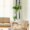 imageSorbus Macrame Plant Hanger 6 Pack Indoor Outdoor Hanging Plant Pots Cotton Rope Elegant for Home Patio Garden BlackBlack