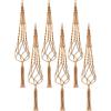 imageSorbus Macrame Plant Hanger 6 Pack Indoor Outdoor Hanging Plant Pots Cotton Rope Elegant for Home Patio Garden BlackBrown