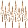 imageSorbus Macrame Plant Hanger 6 Pack Indoor Outdoor Hanging Plant Pots Cotton Rope Elegant for Home Patio Garden BlackBrown