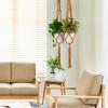 imageSorbus Macrame Plant Hanger 6 Pack Indoor Outdoor Hanging Plant Pots Cotton Rope Elegant for Home Patio Garden BlackBrown