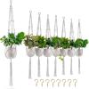 imageSorbus Macrame Plant Hanger 6 Pack Indoor Outdoor Hanging Plant Pots Cotton Rope Elegant for Home Patio Garden BlackWhite