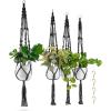 imageSorbus Macrame Plant Hanger 6 Pack Indoor Outdoor Hanging Plant Pots Cotton Rope Elegant for Home Patio Garden BlackBlack