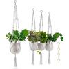 imageSorbus Macrame Plant Hanger 6 Pack Indoor Outdoor Hanging Plant Pots Cotton Rope Elegant for Home Patio Garden BlackWhite