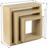 imageSorbus Floating Box Shelves  Square Cube Wall Decor Hanging Shelves Decoration  Shelf for Living Room Bedroom Trophy Display Photo FramesMaple Wood