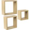 imageSorbus Floating Box Shelves  Square Cube Wall Decor Hanging Shelves Decoration  Shelf for Living Room Bedroom Trophy Display Photo FramesMaple Wood