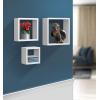 imageSorbus Floating Box Shelves  Square Cube Wall Decor Hanging Shelves Decoration  Shelf for Living Room Bedroom Trophy Display Photo FramesWhite