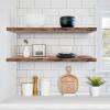 imageSorbus Floating Shelves for Wall  3 Long Floating Shelves for Bedroom Kitchen Living Room Bathroom Shelves Farmhouse Home Decor  48 x 9 Inch Wall Mounted Floating Shelves for Wall GrayMahogany