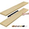 imageSorbus Floating Shelves for Wall  3 Long Floating Shelves for Bedroom Kitchen Living Room Bathroom Shelves Farmhouse Home Decor  48 x 9 Inch Wall Mounted Floating Shelves for Wall GrayMaple Wood
