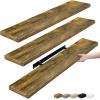 imageSorbus Floating Shelves for Wall  3 Long Floating Shelves for Bedroom Kitchen Living Room Bathroom Shelves Farmhouse Home Decor  48 x 9 Inch Wall Mounted Floating Shelves for Wall GrayWalnut