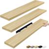 imageSorbus Floating Shelves for Wall  3 Long Floating Shelves for Bedroom Kitchen Living Room Bathroom Shelves Farmhouse Home Decor  48 x 9 Inch Wall Mounted Floating Shelves for Wall GrayMaple Wood