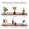 imageSorbus Floating Shelves for Wall  3 Long Floating Shelves for Bedroom Kitchen Living Room Bathroom Shelves Farmhouse Home Decor  48 x 9 Inch Wall Mounted Floating Shelves for Wall GrayMahogany