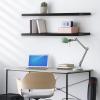 imageSorbus Floating Shelves for Wall  3 Long Floating Shelves for Bedroom Kitchen Living Room Bathroom Shelves Farmhouse Home Decor  48 x 9 Inch Wall Mounted Floating Shelves for Wall GrayBlack