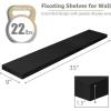 imageSorbus Floating Shelves for Wall  3 Long Floating Shelves for Bedroom Kitchen Living Room Bathroom Shelves Farmhouse Home Decor  48 x 9 Inch Wall Mounted Floating Shelves for Wall GrayBlack