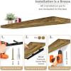 imageSorbus Floating Shelves for Wall  3 Long Floating Shelves for Bedroom Kitchen Living Room Bathroom Shelves Farmhouse Home Decor  48 x 9 Inch Wall Mounted Floating Shelves for Wall GrayWalnut