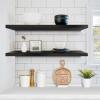 imageSorbus Floating Shelves for Wall  3 Long Floating Shelves for Bedroom Kitchen Living Room Bathroom Shelves Farmhouse Home Decor  48 x 9 Inch Wall Mounted Floating Shelves for Wall GrayBlack