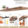 imageSorbus Floating Shelves for Wall  3 Long Floating Shelves for Bedroom Kitchen Living Room Bathroom Shelves Farmhouse Home Decor  48 x 9 Inch Wall Mounted Floating Shelves for Wall GrayMahogany
