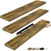 imageSorbus Floating Shelves for Wall  3 Long Floating Shelves for Bedroom Kitchen Living Room Bathroom Shelves Farmhouse Home Decor  48 x 9 Inch Wall Mounted Floating Shelves for Wall GrayWalnut