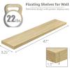 imageSorbus Floating Shelves for Wall  3 Long Floating Shelves for Bedroom Kitchen Living Room Bathroom Shelves Farmhouse Home Decor  48 x 9 Inch Wall Mounted Floating Shelves for Wall GrayMaple Wood