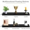 imageSorbus Floating Shelves for Wall  3 Long Floating Shelves for Bedroom Kitchen Living Room Bathroom Shelves Farmhouse Home Decor  48 x 9 Inch Wall Mounted Floating Shelves for Wall GrayBlack