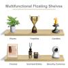 imageSorbus Floating Shelves for Wall  3 Long Floating Shelves for Bedroom Kitchen Living Room Bathroom Shelves Farmhouse Home Decor  48 x 9 Inch Wall Mounted Floating Shelves for Wall GrayMaple Wood