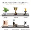 imageSorbus Floating Shelves for Wall  3 Long Floating Shelves for Bedroom Kitchen Living Room Bathroom Shelves Farmhouse Home Decor  48 x 9 Inch Wall Mounted Floating Shelves for Wall GrayGrey