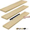 imageSorbus Floating Shelves for Wall  3 Long Floating Shelves for Bedroom Kitchen Living Room Bathroom Shelves Farmhouse Home Decor  48 x 9 Inch Wall Mounted Floating Shelves for Wall GrayMaple Wood