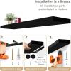 imageSorbus Floating Shelves for Wall  3 Long Floating Shelves for Bedroom Kitchen Living Room Bathroom Shelves Farmhouse Home Decor  48 x 9 Inch Wall Mounted Floating Shelves for Wall GrayBlack