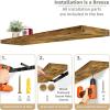 imageSorbus Floating Shelves for Wall  3 Long Floating Shelves for Bedroom Kitchen Living Room Bathroom Shelves Farmhouse Home Decor  48 x 9 Inch Wall Mounted Floating Shelves for Wall GrayWalnut