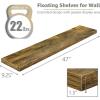 imageSorbus Floating Shelves for Wall  3 Long Floating Shelves for Bedroom Kitchen Living Room Bathroom Shelves Farmhouse Home Decor  48 x 9 Inch Wall Mounted Floating Shelves for Wall GrayWalnut