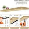 imageSorbus Floating Shelves for Wall  3 Long Floating Shelves for Bedroom Kitchen Living Room Bathroom Shelves Farmhouse Home Decor  48 x 9 Inch Wall Mounted Floating Shelves for Wall GrayMaple Wood