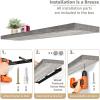imageSorbus Floating Shelves for Wall  3 Long Floating Shelves for Bedroom Kitchen Living Room Bathroom Shelves Farmhouse Home Decor  48 x 9 Inch Wall Mounted Floating Shelves for Wall GrayGrey