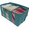 imageSorbus Foldable Storage Bag Organizers 3 Sections Great for Clothes Blankets Closets Bedrooms and More 2Pack GrayAqua