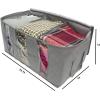 imageSorbus Foldable Storage Bag Organizers 3 Sections Great for Clothes Blankets Closets Bedrooms and More 2Pack GrayGray