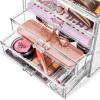 imageSorbus Makeup Organizer  4 Drawer Acrylic Make Up Organizers and Storage for Cosmetics Jewelry Beauty Supplies Clear Makeup Organizer for Vanity Girls Room College Dorm Counter BathroomSinksClear