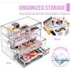 imageSorbus Makeup Organizer  4 Drawer Acrylic Make Up Organizers and Storage for Cosmetics Jewelry Beauty Supplies Clear Makeup Organizer for Vanity Girls Room College Dorm Counter BathroomSinksClear