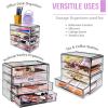 imageSorbus Makeup Organizer  4 Drawer Acrylic Make Up Organizers and Storage for Cosmetics Jewelry Beauty Supplies Clear Makeup Organizer for Vanity Girls Room College Dorm Counter BathroomSinksDark Black