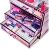imageSorbus Makeup Organizer  4 Drawer Acrylic Make Up Organizers and Storage for Cosmetics Jewelry Beauty Supplies Clear Makeup Organizer for Vanity Girls Room College Dorm Counter Bathroom SinkPurple