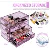 imageSorbus Makeup Organizer  4 Drawer Acrylic Make Up Organizers and Storage for Cosmetics Jewelry Beauty Supplies Clear Makeup Organizer for Vanity Girls Room College Dorm Counter Bathroom SinkPurple