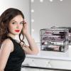 imageSorbus Makeup Organizer  4 Drawer Acrylic Make Up Organizers and Storage for Cosmetics Jewelry Beauty Supplies Clear Makeup Organizer for Vanity Girls Room College Dorm Counter BathroomSinksDark Black