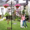imageSorbus Metal Bird Feeding Station  7ft Tall Pole with 4 Ground Stake Prongs ampamp Hangers Bird Bath Mesh Food Tray for Wild Birds ampamp Garden Decor4Prong Stake