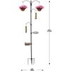 imageSorbus Metal Bird Feeding Station  7ft Tall Pole with 4 Ground Stake Prongs ampamp Hangers Bird Bath Mesh Food Tray for Wild Birds ampamp Garden Decor4Prong Stake